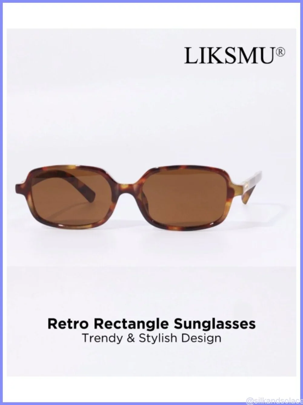 LIKSMU Retro Rectangle Sunglasses Trendy Y2K UV Protection Full-Frame Shades